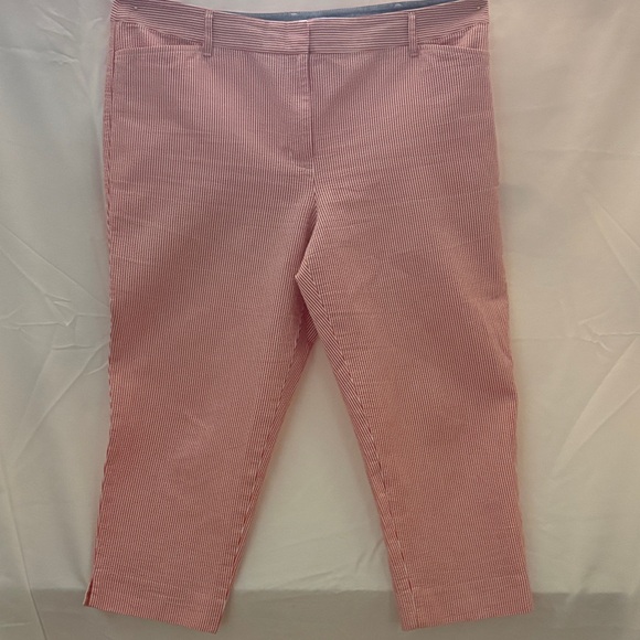 Talbots Pants - Talbots Striped Pink Crop Pants